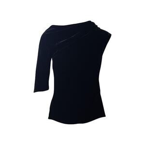 Peter Pilotto One Shoulder Top in Black Velvet Size 2 US